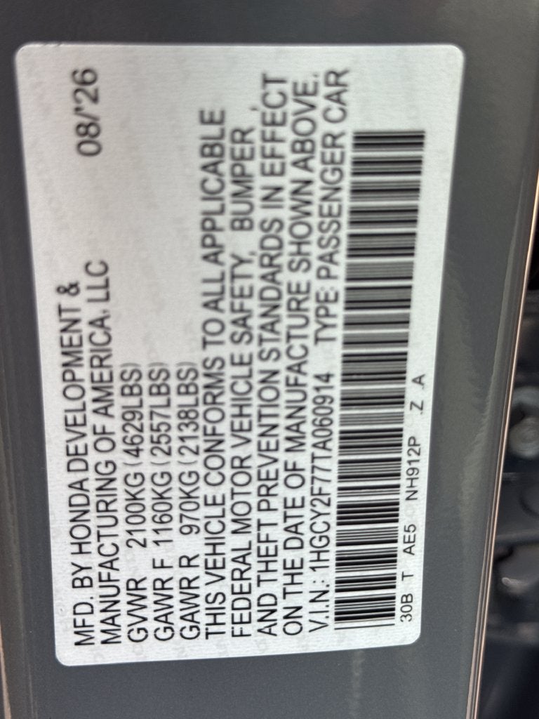 2026 Honda Accord Hybrid Sport-L