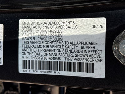 2026 Honda Accord Hybrid Touring