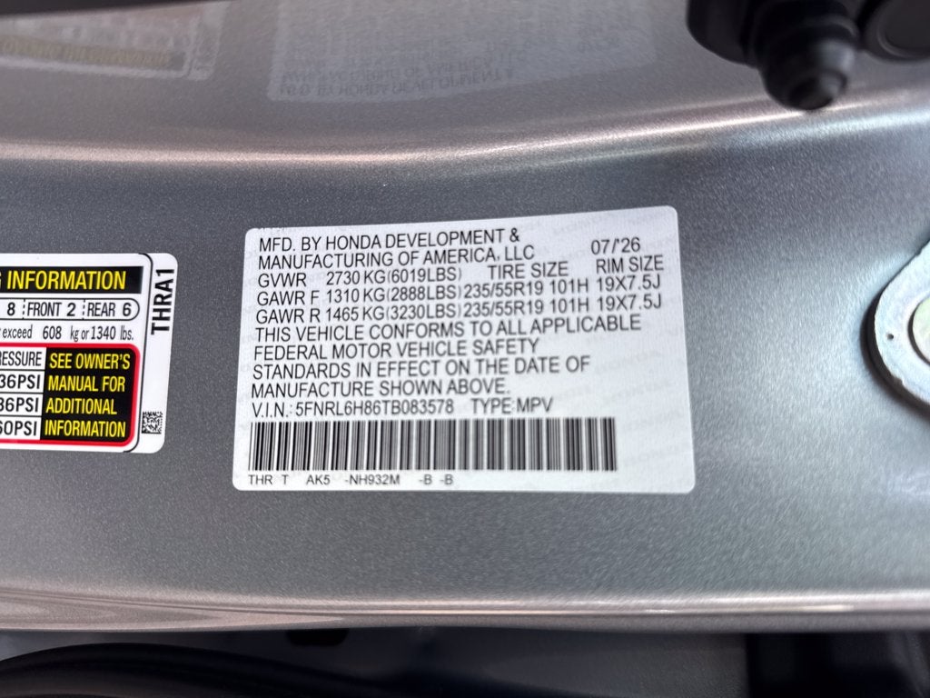 2026 Honda Odyssey Touring